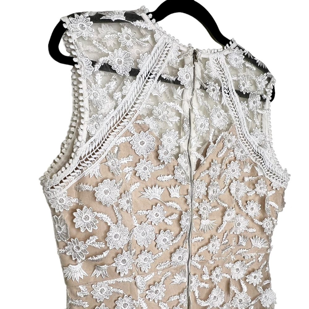 Helen Owen x AQUA Embroidered Sheath Dress in White Size Large - Picture 9 of 10